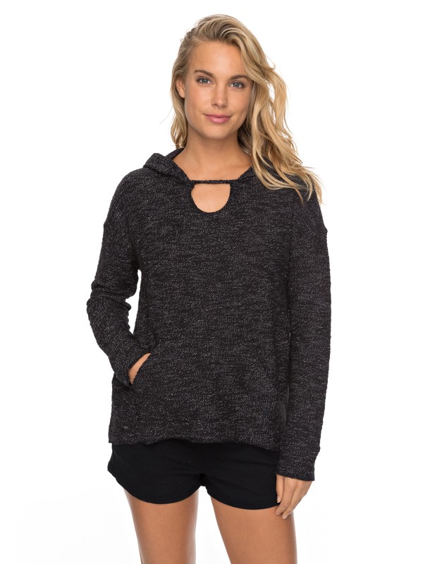 roxy, Crazy Waves - Hooded Sweatshirt, ANTHRACITE (kvj0) 0 Crazy Waves - Hooded Sweatshirt Black ERJFT03690 Roxy