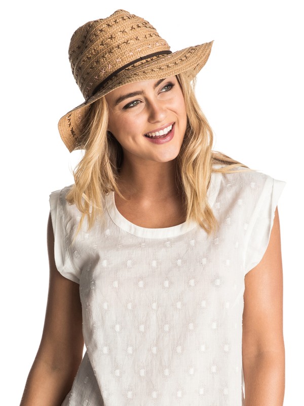 roxy, Breezy Straw Cowgirl Hat, LARK (tjz0) 0 Breezy Straw Cowgirl Hat Beige ERJHA03107 Roxy