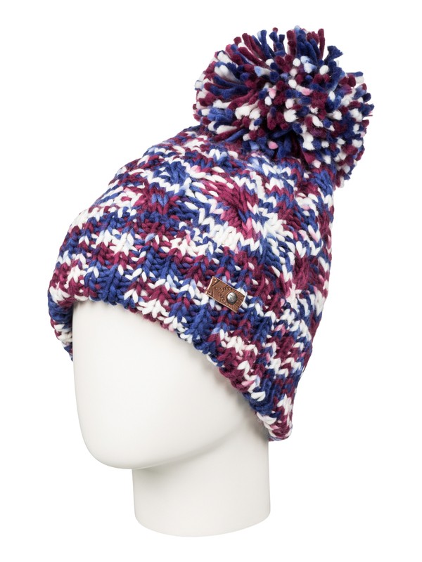 roxy, Anae Beanie, BLUE PRINT (bsq0) 0 Anae Beanie Blue ERJHA03149 Roxy