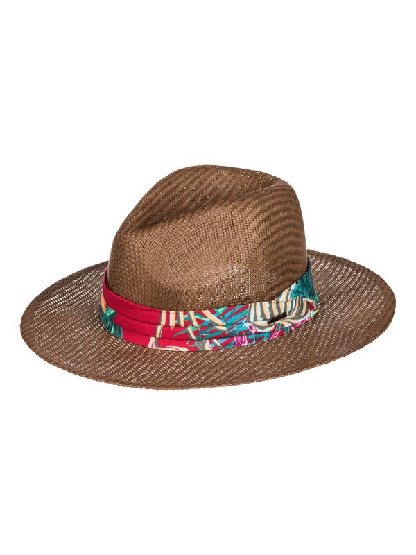 roxy, Here We Go Straw Panama Hat, BROWN (ctk0) 0 Here We Go Straw Panama Hat Marrón ERJHA03157 Roxy