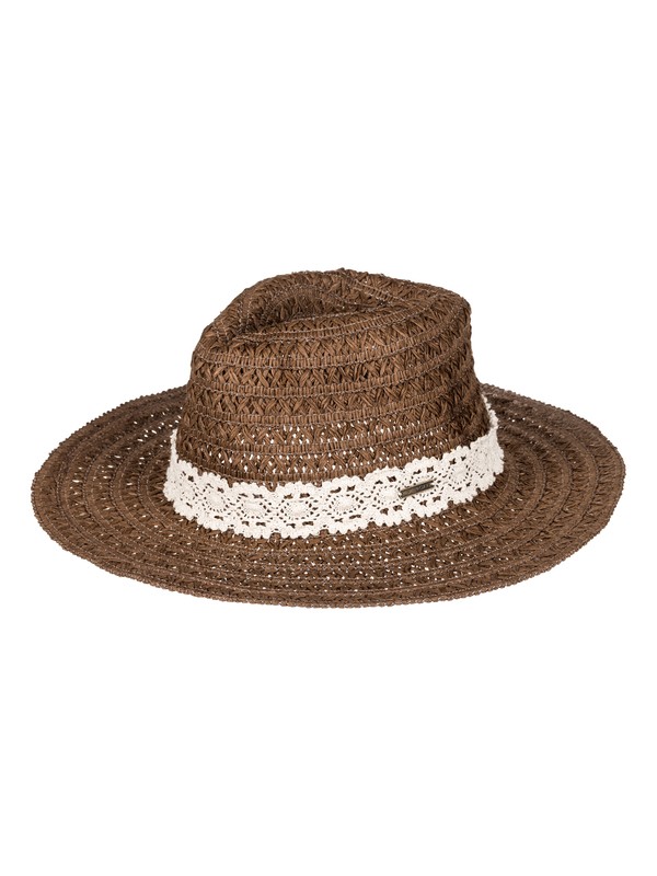 roxy, Cowgirl Straw Cowgirl Hat, DARK BROWN (csq0) 0 Cowgirl Straw Cowgirl Hat Brown ERJHA03215 Roxy