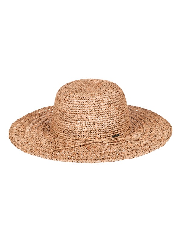 roxy, Banana Palm Straw Sun Hat, GOLDEN APRICOT (yjh0) 0 Banana Palm Straw Sun Hat Yellow ERJHA03332 Roxy