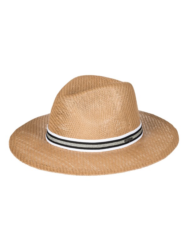 roxy, Here We Go Straw Panama Hat, NATURAL (yef0) 0 Here We Go Straw Panama Hat Yellow ERJHA03381 Roxy