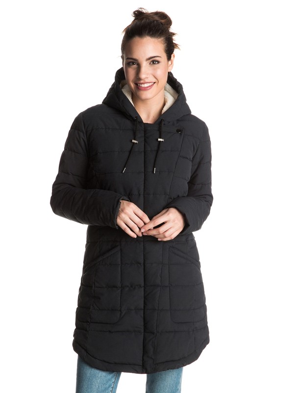 roxy, Indi Coast - Gevoerde jas, TRUE BLACK (kvj0) 0 Indi Coast - Gevoerde jas Black ERJJK03148 Roxy