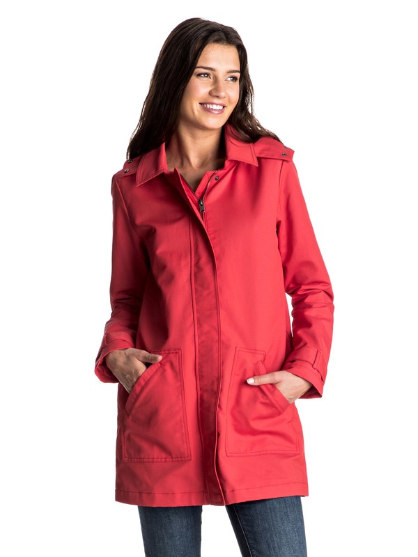 roxy, Gili Peak - Regenjas met capuchon, HIBISCUS (rmz0) 0 Gili Peak - Regenjas met capuchon Red ERJJK03169 Roxy