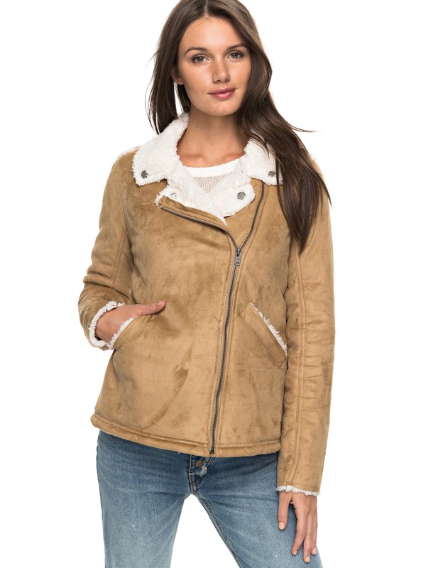 roxy, Love Found - Faux-Shearling Jacket, TOBACCO BROWN (cmk0) 0 Love Found - Faux-Shearling Jacket Brown ERJJK03201 Roxy