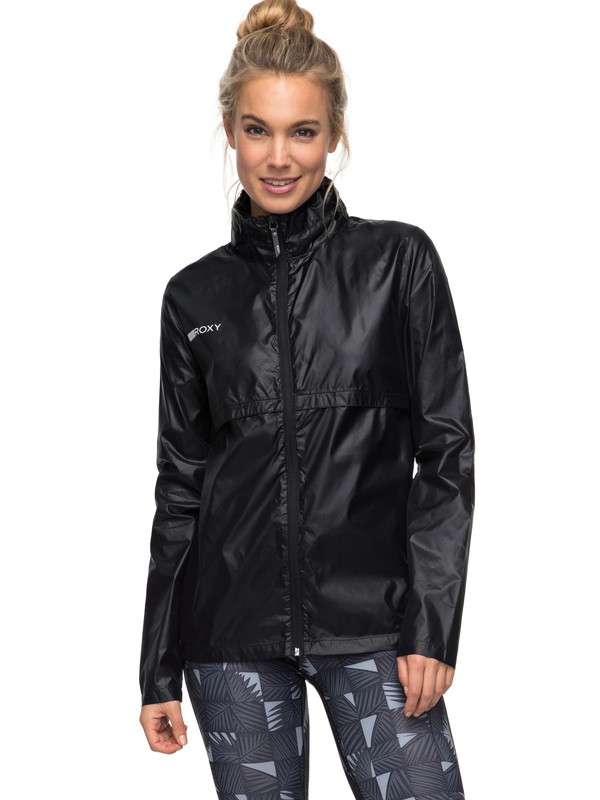 roxy, Tahima - veste imperméable running, ANTHRACITE (kvj0) 0 Tahima - veste imperméable running Noir ERJJK03206 Roxy