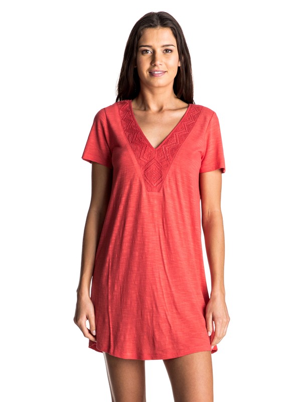 roxy, Dust In The Wind - Vestido camiseta, HIBISCUS (rmz0) 0 Dust In The Wind - Vestido camiseta Rojo ERJKD03101 Roxy