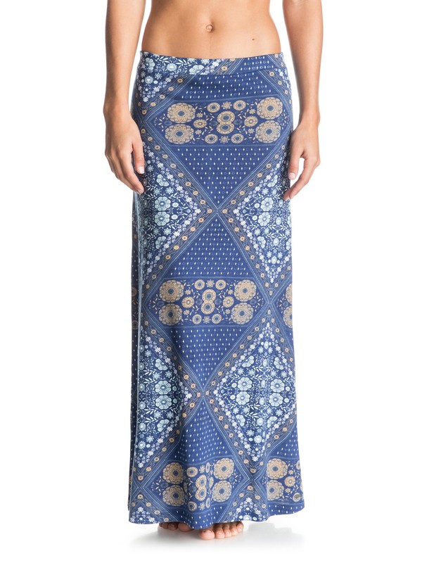 roxy, Forever Found Printed Maxi Skirt, BOHEMIAN BEHAVIOR BLUE PRINT (bsq6) 0 Forever Found Printed Maxi Skirt Blue ERJKK03009 Roxy
