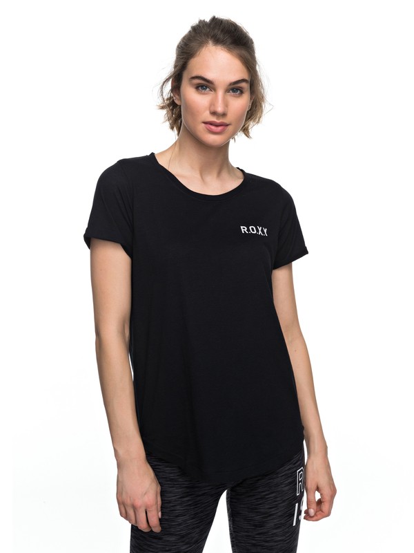 roxy, Electric Feel A - Maglietta, ANTHRACITE (kvj0) 0 Electric Feel A - Maglietta Black ERJKT03311 Roxy
