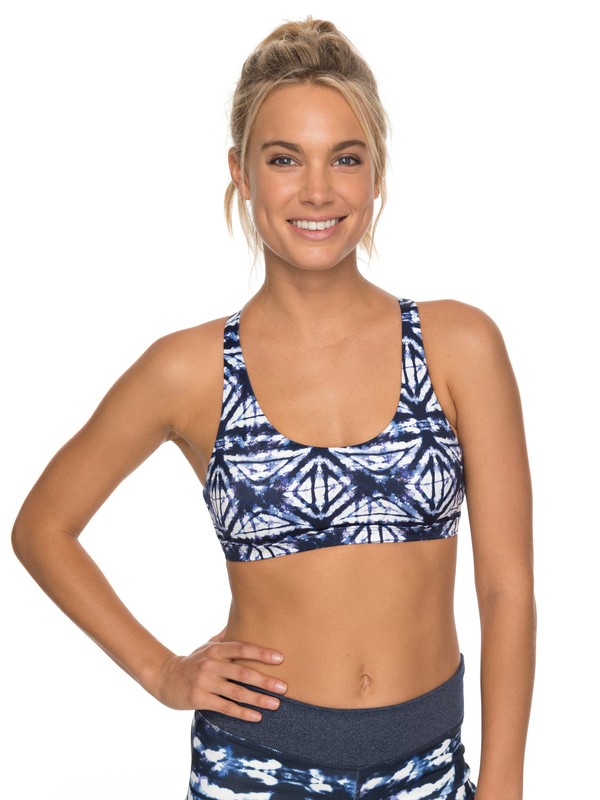 roxy, Spirit - Sports Bra, DRESS BLUES GEOMETRIC FEELING (btk8) 0 Spirit - Sports Bra Blue ERJKT03387 Roxy