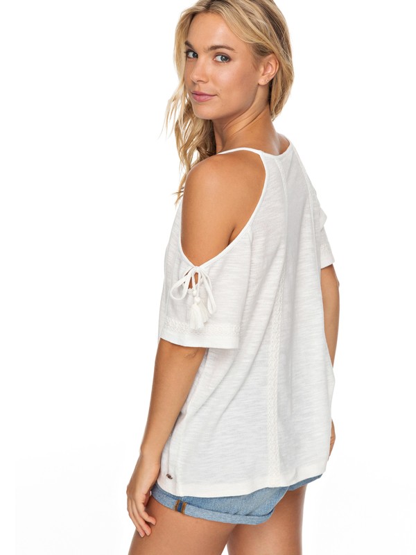 roxy, Hills Of Love Cold Shoulder Top, MARSHMALLOW (wbt0) 0 Hills Of Love Cold Shoulder Top White ERJKT03427 Roxy