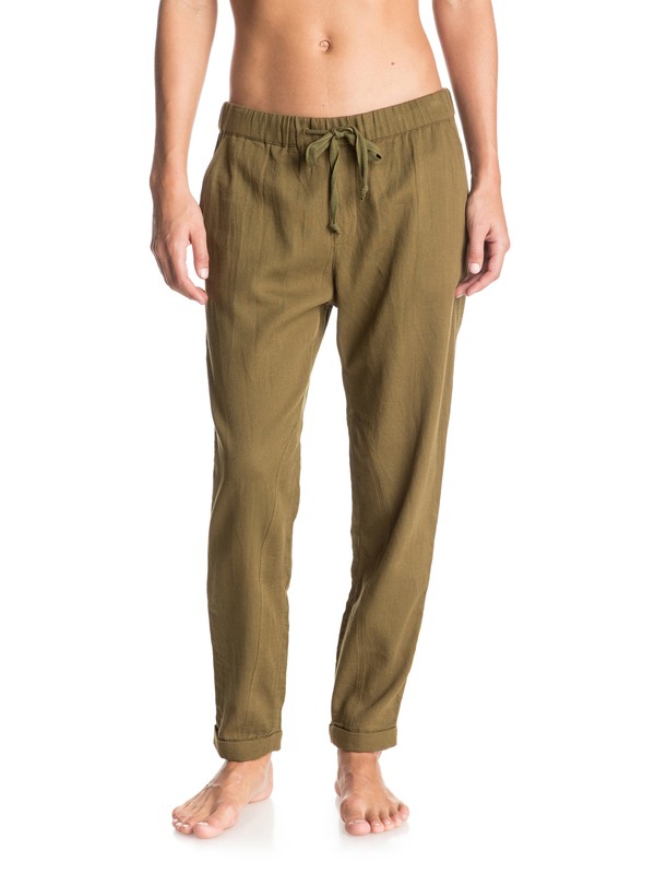 roxy, Time Slip Pants, MILITARY OLIVE (cqw0) 0 Time Slip Pants ERJNP03054 Roxy