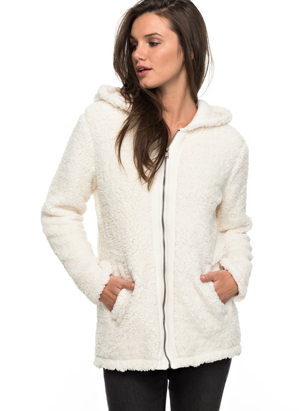 roxy, Curl Out - Zip-Up Hoodie, MARSHMELLOW (wbt0) 0 Curl Out - Zip-Up Hoodie ERJPF03029 Roxy