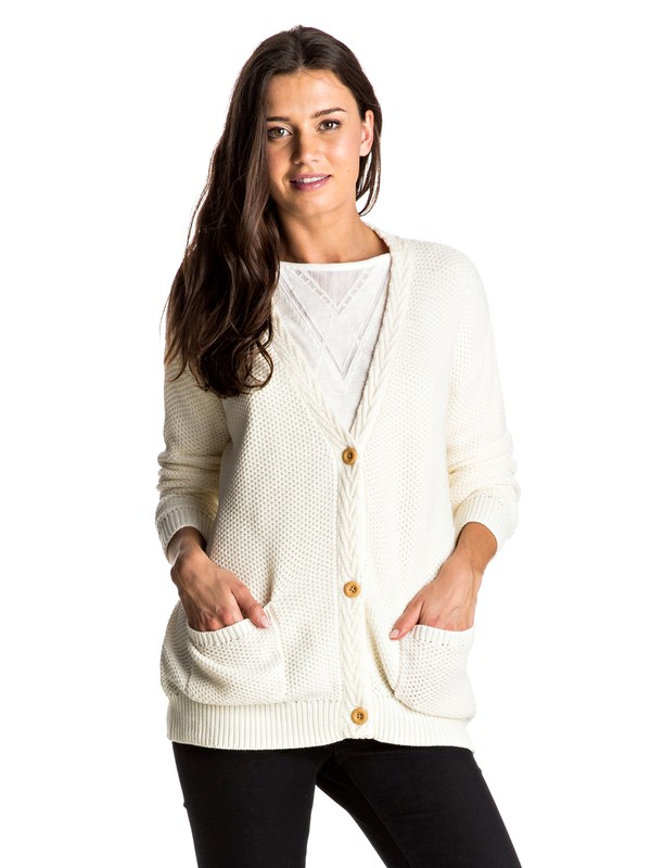 roxy, Fade Out Lines - Cardigan, MARSHMELLOW (wbt0) 0 Fade Out Lines - Cardigan ERJSW03203 Roxy
