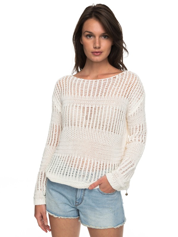 roxy, Blush Seaview - Jumper, MARSHMALLOW (wbt0) 0 Blush Seaview - Jumper White ERJSW03241 Roxy