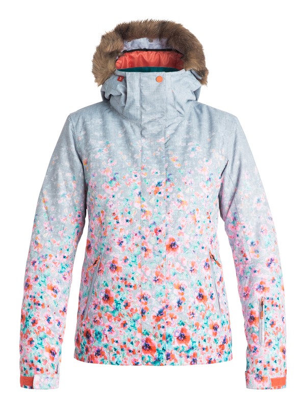 roxy, Jet Ski Gradient Snow Jacket, GRADIENT FLOWERS_HEATHER GREY (sla6) 0 Jet Ski Gradient Snow Jacket Grey ERJTJ03076 Roxy