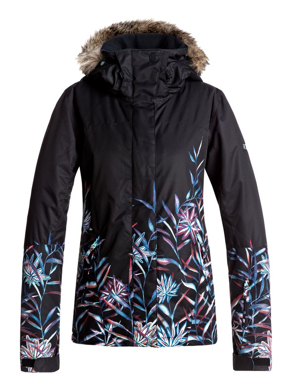 roxy, Jet Ski SE - Snow Jacket, TRUE BLACK_GARDEN PARTY (kvj5) 0 Jet Ski SE - Snow Jacket Black ERJTJ03137 Roxy