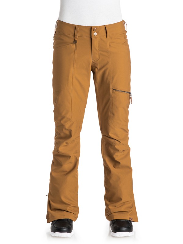 roxy, Cabin Snow Pants, BONE BROWN (cmt0) 0 Cabin Snow Pants Brown ERJTP03021 Roxy