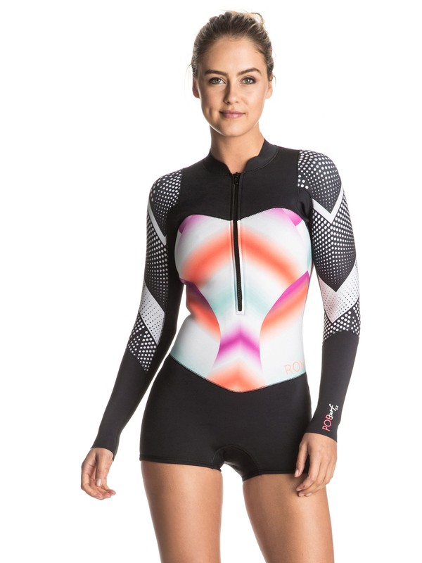 roxy, Pop Surf 2mm Front Zip Long Sleeve Springsuit, POP SURF OCEAN SPRAY GRANATINA (mlr6) 0 Pop Surf 2mm Front Zip Long Sleeve Springsuit Pink ERJW403002 Roxy