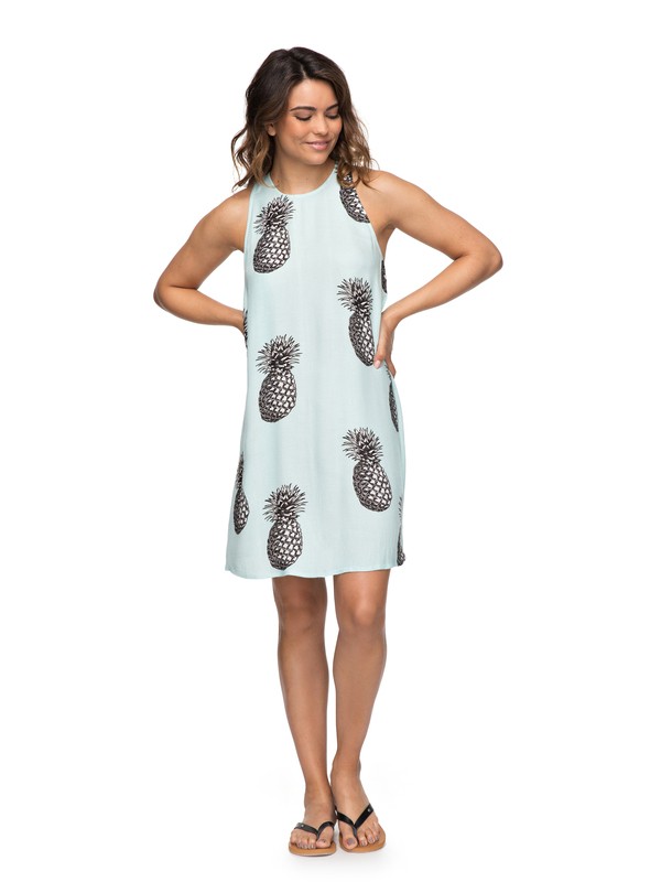 roxy, Sweet Seas - Tank Dress, BLUE LIGHT BIG PINEAPPLE (bek9) 0 Sweet Seas - Tank Dress Blue ERJWD03200 Roxy