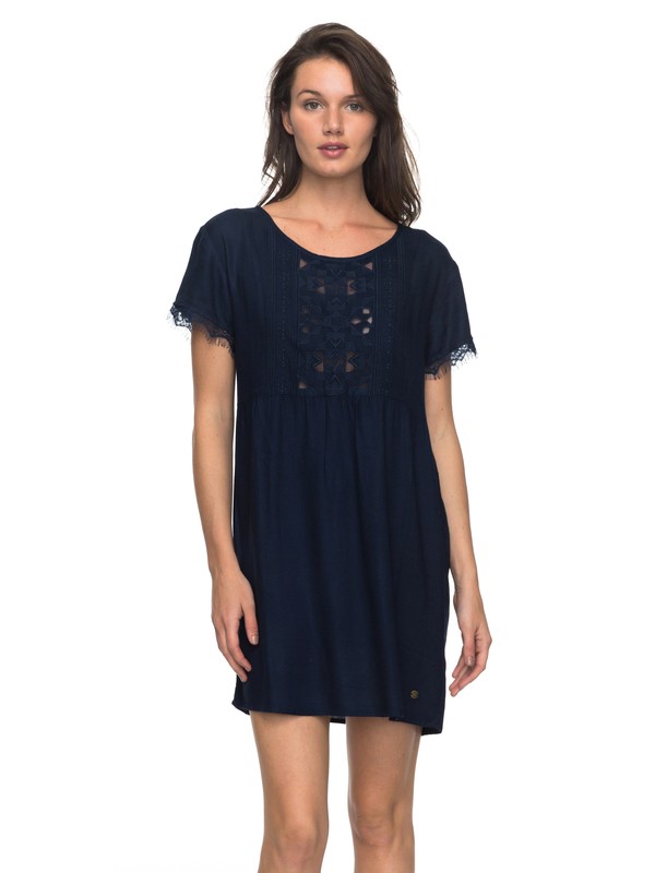 roxy, Dark To Light - Short Sleeve Dress, DRESS BLUES (btk0) 0 Dark To Light - Short Sleeve Dress Blue ERJWD03204 Roxy