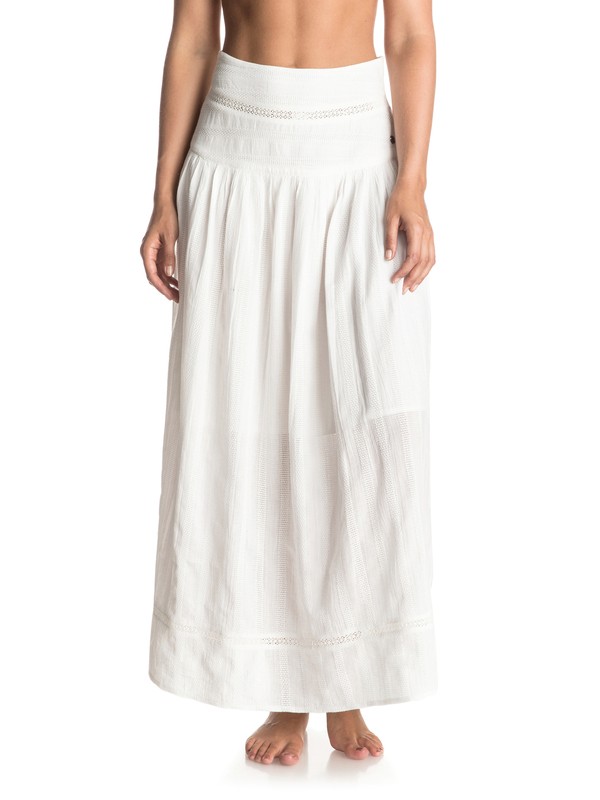 roxy, Sunday Smile - Maxi Skirt, MARSHMELLOW (wbt0) 0 Sunday Smile - Maxi Skirt White ERJWK03024 Roxy