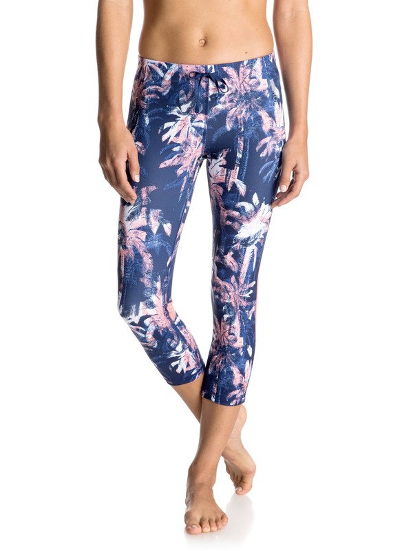 roxy, Stay On - Capri Pants, BLUE DEPTHS WASHED PALM (bta7) 0 Stay On - Capri Pants Blue ERJWP03002 Roxy
