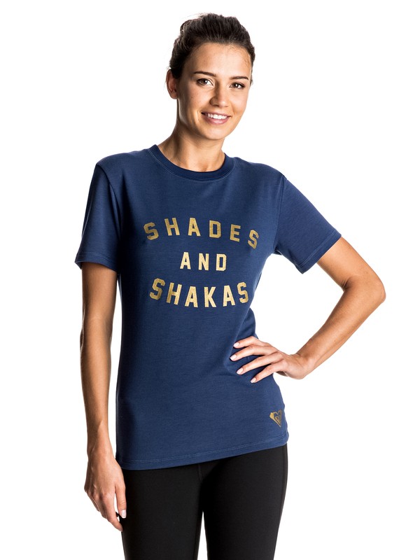roxy, Shade & Shakas - T-shirt Sleeve Rash Vest, BLUE DEPTHS (bta0) 0 Shade & Shakas - T-shirt Sleeve Rash Vest Blue ERJWR03137 Roxy