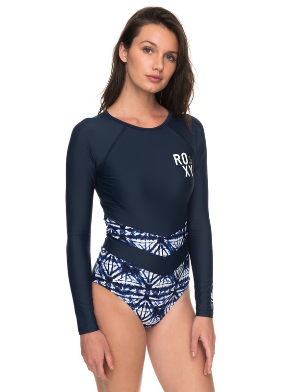 roxy, ROXY Fitness - Maillot une pièce à manches longues, DRESS BLUES GEOMETRIC FEELING (btk8) 0 ROXY Fitness - Maillot une pièce à manches longues Bleu ERJWR03214 Roxy