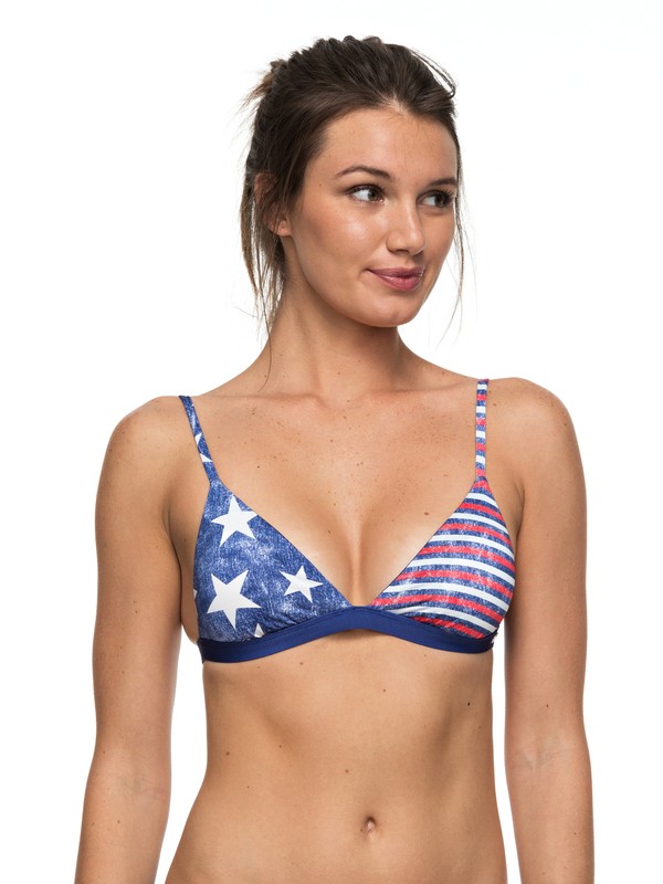roxy, Star Day Reversible Bikini Top, MARSHMALLOW THE 4TH STARS (wbt6) 0 Star Day Reversible Bikini Top Multicolor ERJX303450 Roxy