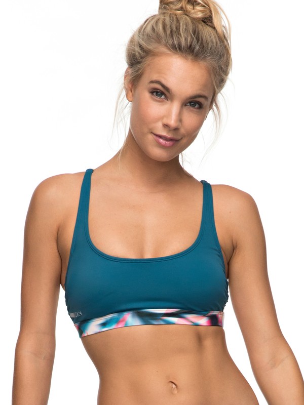 roxy, Sand To Sea Athletic Bikini Top, BLUE CORAL (brs0) 0 Sand To Sea Athletic Bikini Top Blue ERJX303485 Roxy