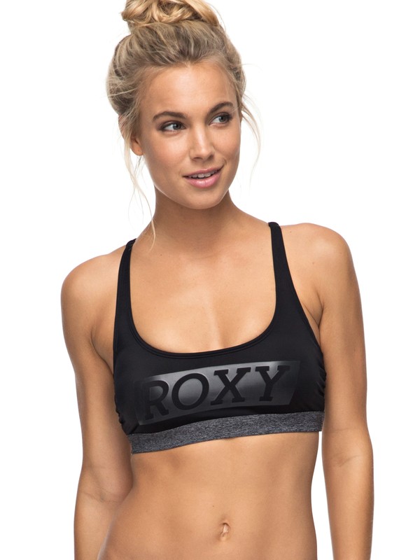 roxy, Sand To Sea - Athletic Bikini Top, ANTHRACITE (kvj0) 0 Sand To Sea - Athletic Bikini Top Black ERJX303485 Roxy
