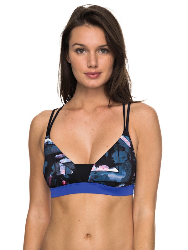 roxy, Keep It ROXY Sand To Sea Bikini Top, ANTHRACITE BLUR PAINT (kvj6) 0 Keep It ROXY Sand To Sea Bikini Top Black ERJX303530 Roxy