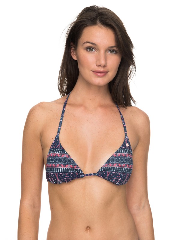 roxy, Sun, Surf And ROXY - Tiki Tri Bikini Top, CHINA BLUE NEW MAIDEN SWIM (bnd5) 0 Sun, Surf And ROXY - Tiki Tri Bikini Top Multicolor ERJX303659 Roxy