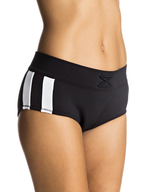 roxy, Lisa Andersen Mid Waist Bikini Bottoms, ANTHRACITE (kvj0) 0 Lisa Andersen Mid Waist Bikini Bottoms Black ERJX403442 Roxy