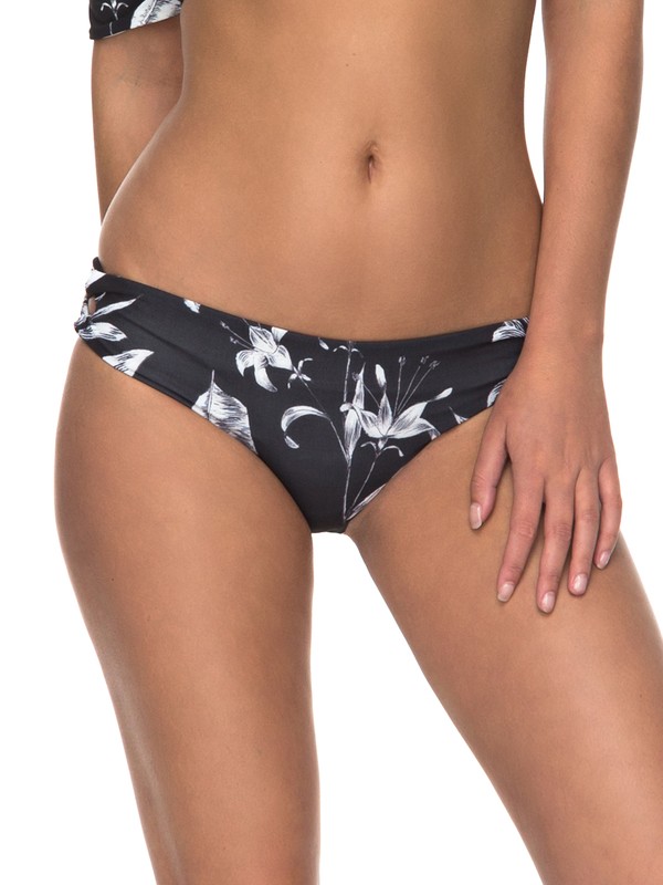 roxy, Strappy Love - Reversible 70's Lace-Up Bikini Bottoms, ANTHRACITE LOVE LETTER (kvj8) 0 Strappy Love - Reversible 70's Lace-Up Bikini Bottoms Black ERJX403481 Roxy