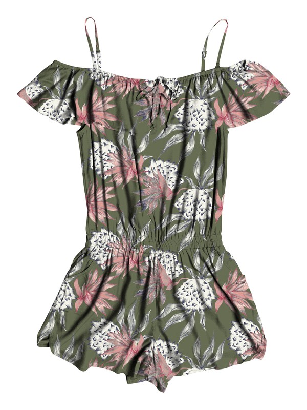 roxy, Western Holiday Off The Shoulder Romper, OLIVE HOUSE OF THE SUN (glw7) 0 Western Holiday Off The Shoulder Romper Green ERJX603112 Roxy