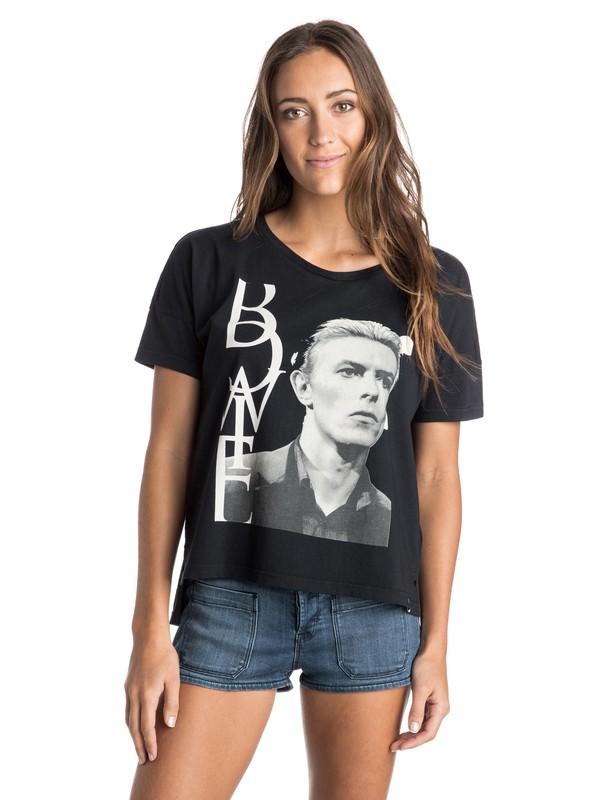 roxy, ROXY Band Collab Bowie Modern Love Tee, TRUE BLACK (kvj0) 0 ROXY Band Collab Bowie Modern Love Tee ERJZT03325 Roxy