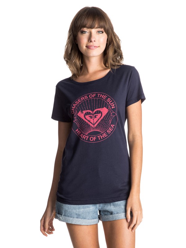 roxy, Basic Crew Sun Chasers - T-Shirt, ECLIPSE (btc0) 0 Basic Crew Sun Chasers - T-Shirt Blau ERJZT03354 Roxy