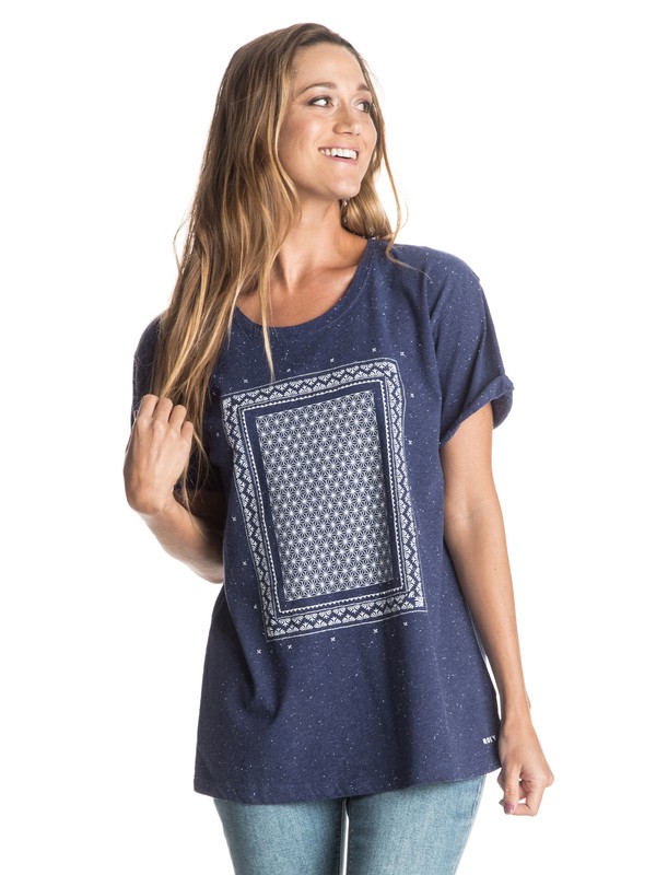 roxy, Boyfriend Stellar Door - T-Shirt, BLUE PRINT (bsq0) 0 Boyfriend Stellar Door - T-Shirt Blue ERJZT03546 Roxy