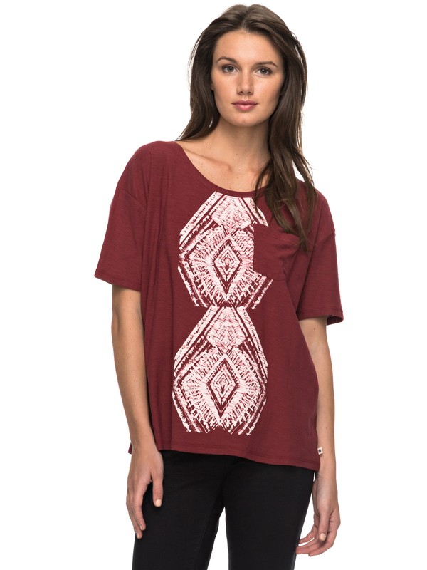 roxy, Wild Chaman - T-Shirt, SYRAH (rra0) 0 Wild Chaman - T-Shirt Red ERJZT04024 Roxy