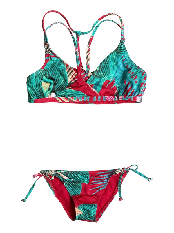 Girls Cuba Gang Athletic Tri Bikini Set Erlx Roxy