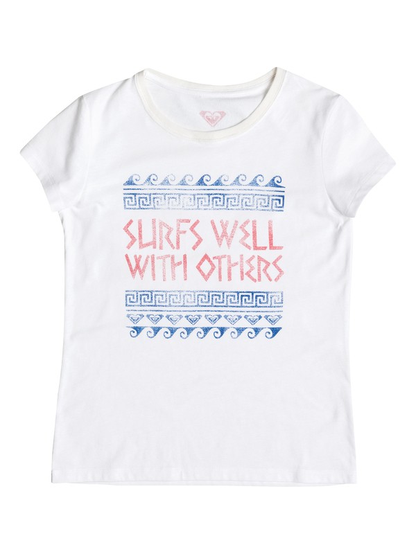 roxy, Girl's 7-14 Surfs Well Tee, Bright White (wbb0) 0 Girl's 7-14 Surfs Well Tee RRM51497 Roxy
