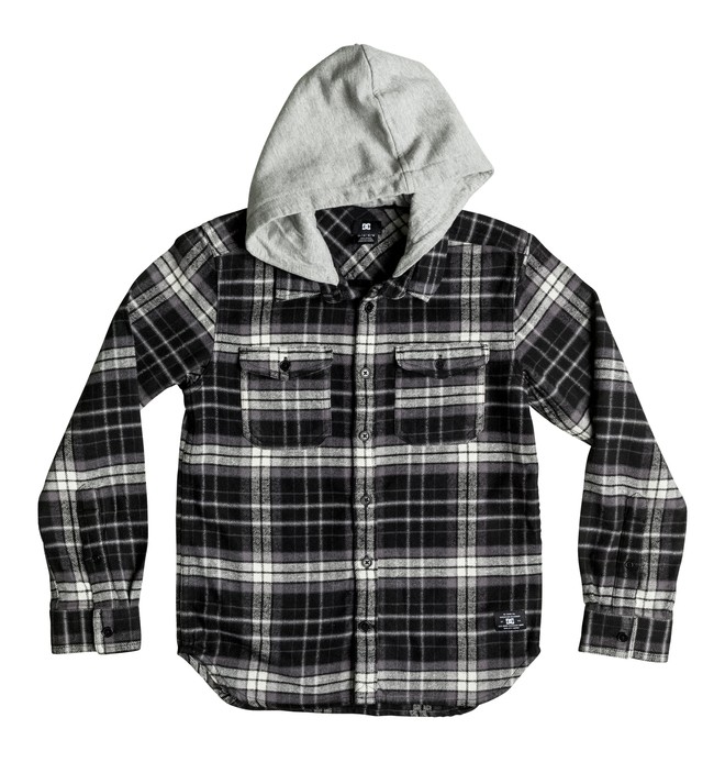 Boy's 8-16 Runnels Flannel Hooded Long Sleeve Shirt 888327638348 | DC Shoes