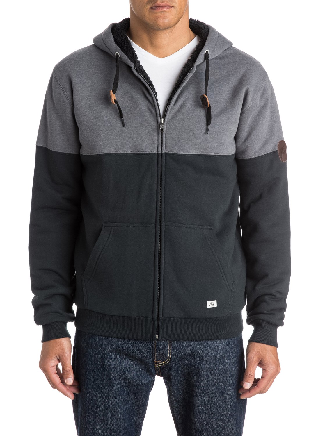 Color Block Sherpa Zip - Up Sweatshirt EQYFT03262 | Quiksilver
