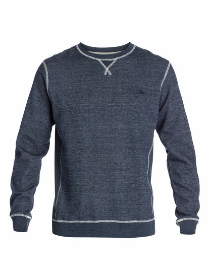 quiksilver, Major Crew Pullover Sweatshirt, Navy Blazer - Solid (byj0)